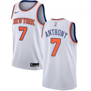 Maillots De Basket Carmelo Anthony New York Knicks Homme Nike No.7 Association Edition Blanc