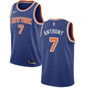Nike NBA Maillots Basket Anthony Knicks #7 Icon Edition Homme Bleu royal