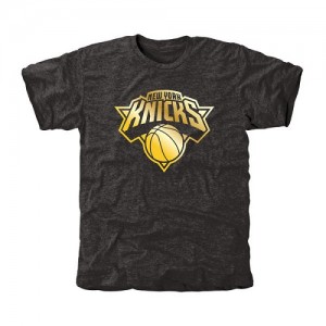T-Shirt New York Knicks Homme Gold Collection Tri-Blend Noir