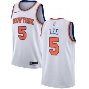 Nike NBA Maillots Basket Lee New York Knicks Association Edition Blanc Homme #5