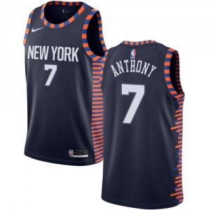 Maillots Basket Anthony Knicks bleu marine 2018/19 City Edition #7 Homme Nike