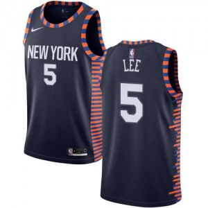 Nike NBA Maillot Basket Lee New York Knicks #5 bleu marine Homme 2018/19 City Edition