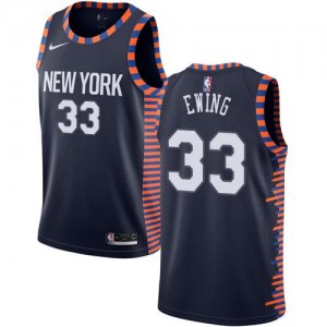 Maillots Basket Patrick Ewing New York Knicks bleu marine 2018/19 City Edition No.33 Homme Nike