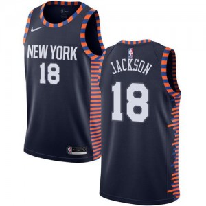 Nike NBA Maillots De Jackson New York Knicks Enfant #18 bleu marine 2018/19 City Edition