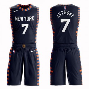 Nike Maillot De Basket Anthony New York Knicks Suit City Edition bleu marine Enfant No.7