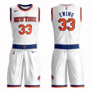 Nike Maillots Ewing Knicks Suit Association Edition Blanc Enfant No.33