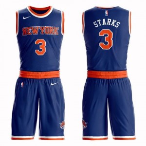 Maillot De Basket Starks New York Knicks Nike Homme Bleu royal No.3 Suit Icon Edition