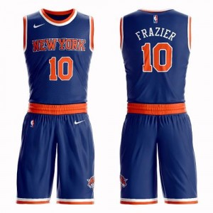 Nike NBA Maillots De Basket Walt Frazier Knicks Bleu royal Homme Suit Icon Edition No.10