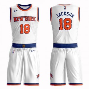 Nike Maillot Basket Phil Jackson New York Knicks #18 Suit Association Edition Homme Blanc