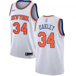 Nike Maillots De Basket Oakley New York Knicks #34 Homme Blanc Association Edition