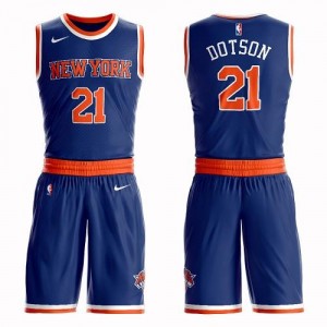 Nike NBA Maillot De Damyean Dotson New York Knicks Homme Suit Icon Edition #21 Bleu royal