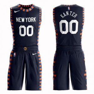 Maillot Kanter Knicks Suit City Edition bleu marine #00 Homme Nike