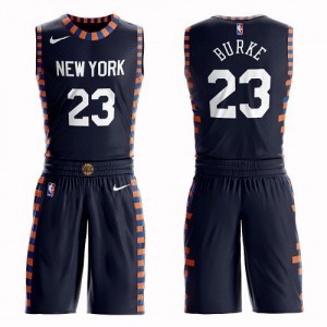 Nike Maillots Trey Burke New York Knicks bleu marine #23 Suit City Edition Homme