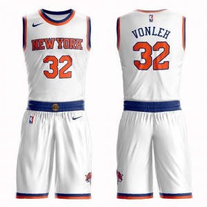 Nike Maillots Basket Noah Vonleh Knicks Homme Blanc Suit Association Edition #32
