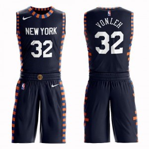 Nike Maillot De Basket Vonleh New York Knicks bleu marine Suit City Edition Homme No.32