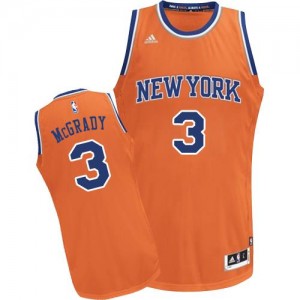 Maillots Basket Tracy McGrady New York Knicks No.3 Orange Homme Adidas 