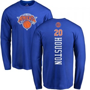 Nike T-Shirts Allan Houston New York Knicks #20 Bleu royal Backer Long Sleeve Homme & Enfant
