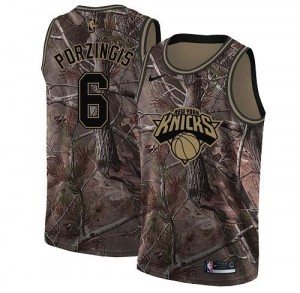 Maillots De Basket Porzingis New York Knicks Camouflage No.6 Nike Realtree Collection Homme