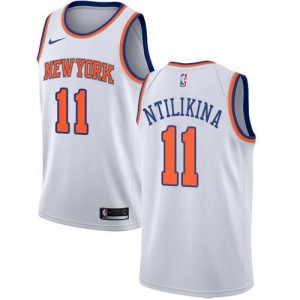 Nike Maillots Basket Frank Ntilikina Knicks Association Edition Blanc Homme No.11