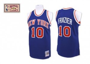 Mitchell and Ness Maillots De Walt Frazier New York Knicks #10 Homme Throwback Bleu royal