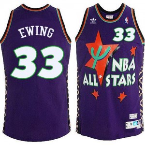 Maillots Basket Ewing New York Knicks 1995 All Star Throwback Mitchell and Ness No.33 Violet Homme