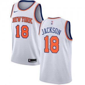 Nike Maillot Jackson Knicks Homme Blanc Association Edition #18