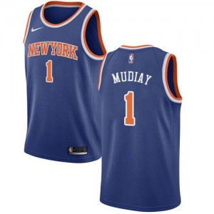 Nike Maillots Basket Emmanuel Mudiay New York Knicks Icon Edition No.1 Bleu royal Enfant