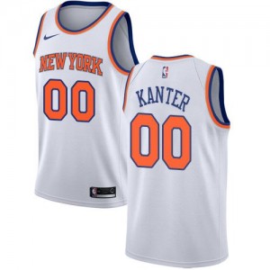 Nike NBA Maillots Basket Kanter New York Knicks Blanc Association Edition No.00 Enfant