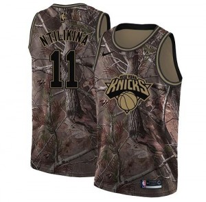 Nike NBA Maillots Basket Ntilikina New York Knicks No.11 Camouflage Homme Realtree Collection
