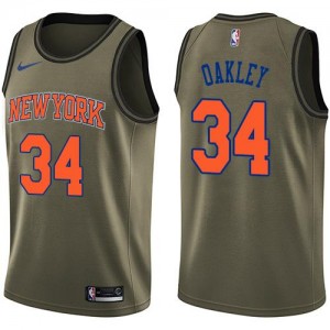 Nike Maillots De Basket Charles Oakley Knicks Salute to Service Enfant vert No.34