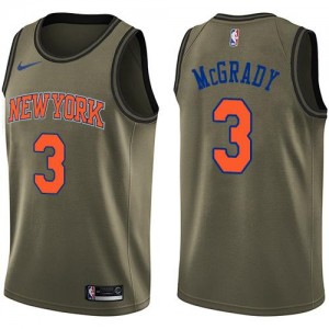 Maillots De Tracy McGrady New York Knicks vert No.3 Salute to Service Nike Homme