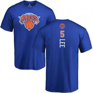 Nike T-Shirts De Basket Lee New York Knicks No.5 Homme & Enfant Bleu royal Backer 