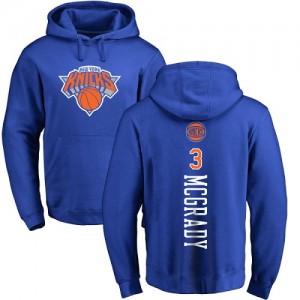 Nike Hoodie McGrady New York Knicks No.3 Bleu royal Backer Homme & Enfant Pullover