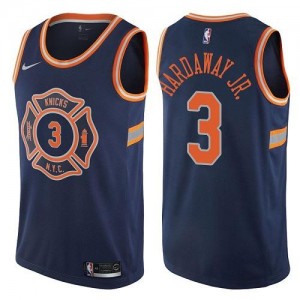 Nike Maillots Hardaway Jr. New York Knicks City Edition Homme No.3 bleu marine