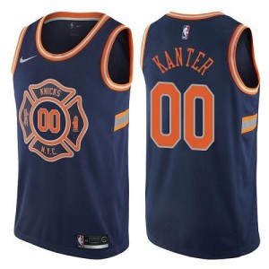Nike Maillots De Basket Kanter New York Knicks Homme #00 City Edition bleu marine