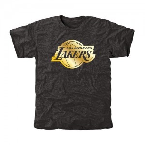  NBA T-Shirt Basket LA Lakers Gold Collection Tri-Blend Homme Noir
