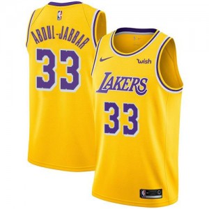 Nike NBA Maillots Basket Kareem Abdul-Jabbar LA Lakers or #33 Homme Icon Edition