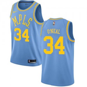 Nike Maillot Basket Shaquille O'Neal Lakers Hardwood Classics Bleu Enfant #34