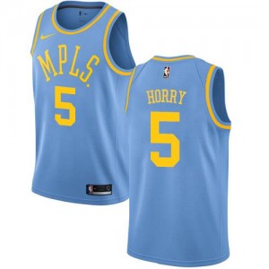 Maillots De Basket Robert Horry Los Angeles Lakers Nike Homme Bleu Hardwood Classics No.5