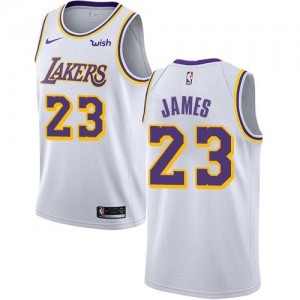 Nike Maillot De Basket James Lakers Blanc Homme #23 Association Edition