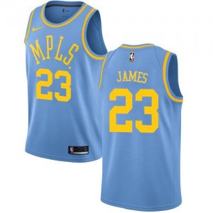 Maillot Basket LeBron James Los Angeles Lakers Nike Hardwood Classics Homme Bleu No.23