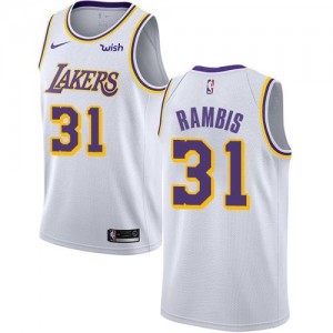 Nike NBA Maillot Basket Rambis Los Angeles Lakers Association Edition #31 Homme Blanc