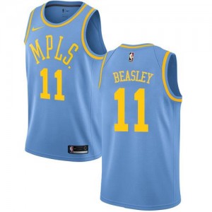 Nike Maillots Basket Michael Beasley Lakers Hardwood Classics No.11 Bleu Homme