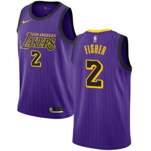 Nike NBA Maillot Derek Fisher LA Lakers City Edition Homme No.2 Violet