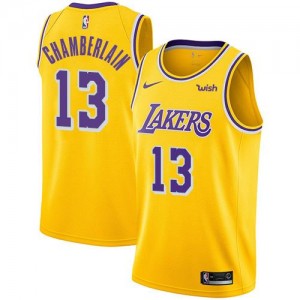 Nike NBA Maillots De Wilt Chamberlain Los Angeles Lakers No.13 Homme or Icon Edition