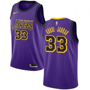 Nike Maillot De Basket Kareem Abdul-Jabbar LA Lakers Homme #33 City Edition Violet
