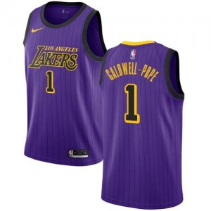 Nike NBA Maillots Basket Caldwell-Pope Lakers Violet Enfant #1 City Edition
