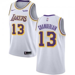 Nike Maillots Basket Wilt Chamberlain LA Lakers Homme Blanc Association Edition #13