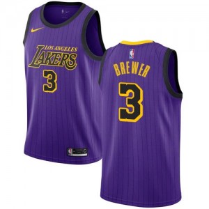 Nike NBA Maillots De Basket Corey Brewer Lakers Enfant No.3 Violet City Edition