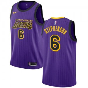 Maillot Basket Stephenson LA Lakers City Edition Nike No.6 Violet Homme